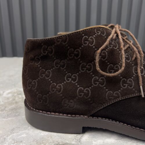 Stivaletti Gucci GG Monogram in rilievo marrone scamosciato 45 euro o 12 US - Foto 8 di 22