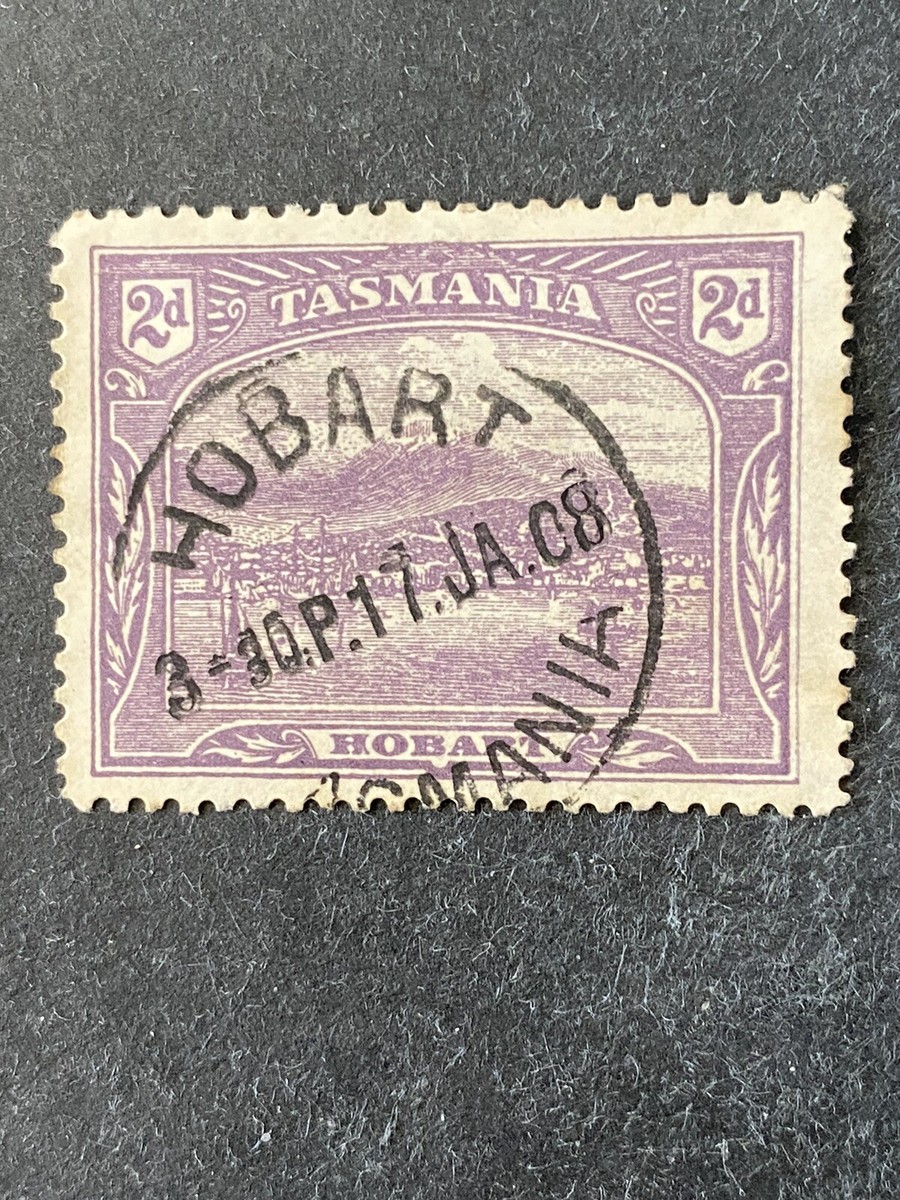 洋書 s of Tasmania TASMANIA, SCOTT # 114, 2p. VALUE BRIGHT VIOLET HOBART 1899