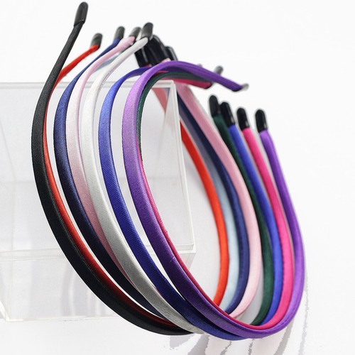 10 diademas de metal de colores mezclados banda para el cabello satinado cubierta 5 mm para manualidades hágalo usted mismo - Imagen 6 de 12