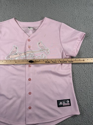 Majestic St Louis Cardinals Jersey Yadier Molina #4 Jersey XL Pink Button Logo - Picture 10 of 13
