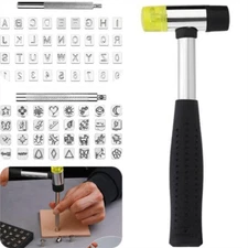 38PCS Leather Stamping Tools with 36pcs Letters Numbers Rubber Hammer Punch Tool