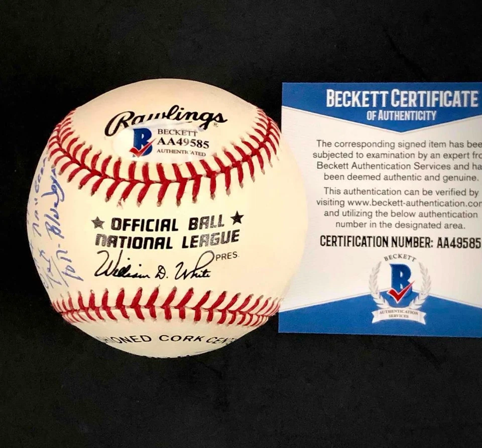 Rico Carty raro autógrafo 8 inscrições Stat assinado NL beisebol BAS CERTIFICADO DE AUTENTICIDADE Beckett - Imagem 4 de 4