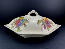 Vintage Copeland Spode Butchart Floral Covered Vegetable Casserole Dish 14” X 8