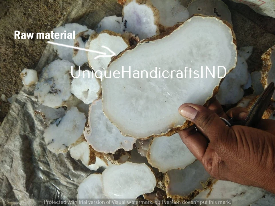 White Quartz Coffee Table, Center Table, Agate Round Modern Hallway Furniture - Image 4 of 4