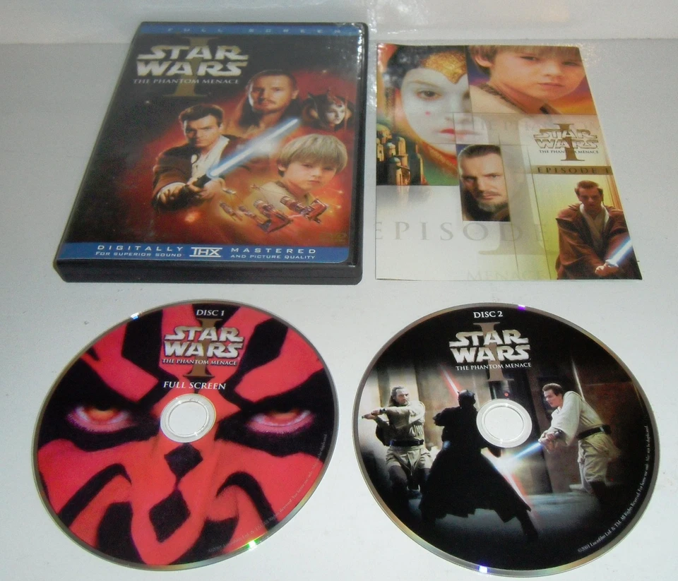 Star Wars Saga Prequel Trilogy I, II, III, DVD Discs Full screen MINT Discs! - Image 2 of 4