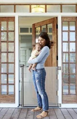 Cancelletto Griglia Estensibile a Rullo per Bambini Cani Animali Scale Grigio - Foto 9 di 15