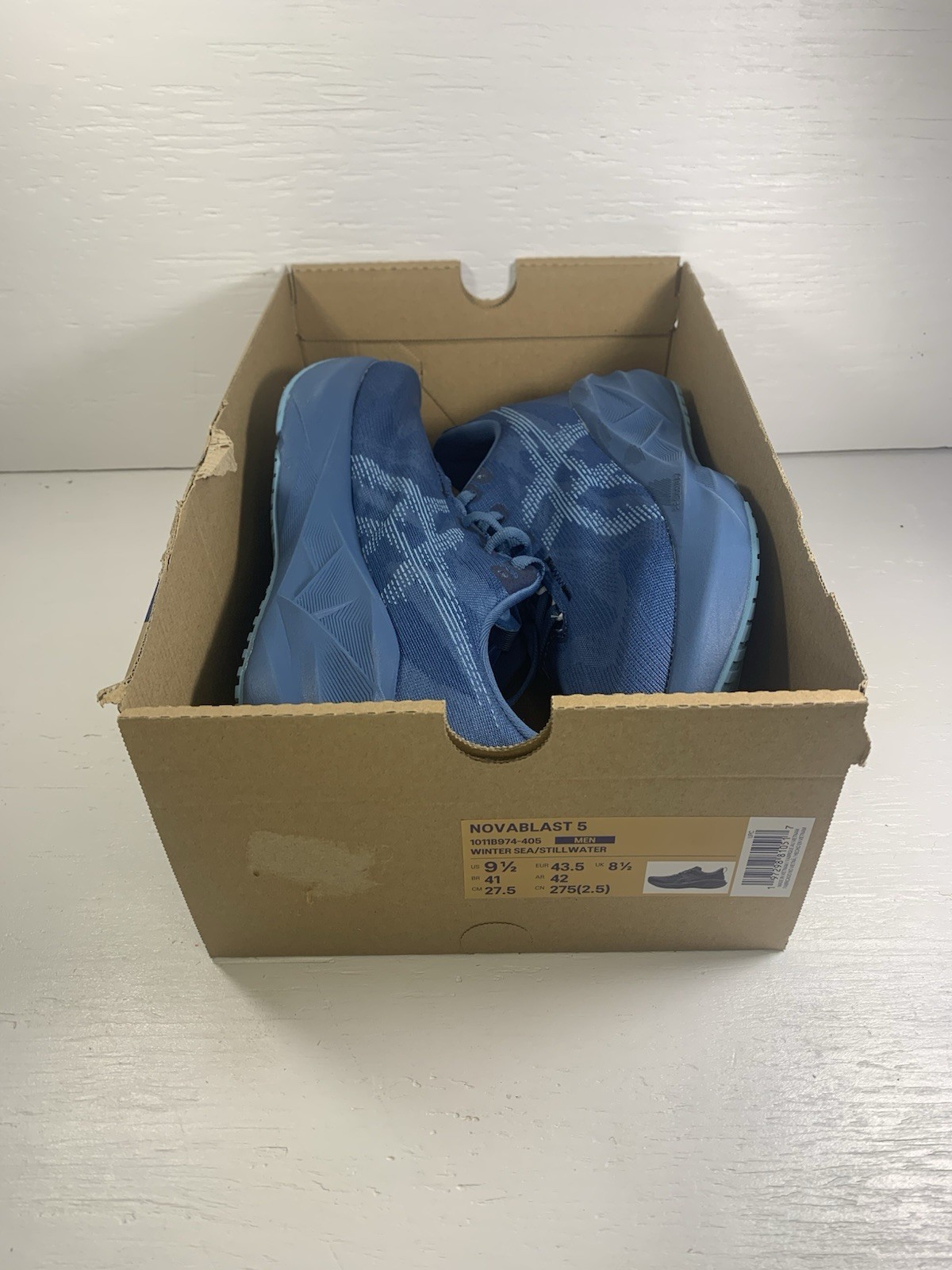 Size 9.5 - ASICS Novablast 5 (Blue) Men's Running Shoes