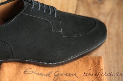 Edward Green Dover schwarze Wildleder-Derby-Schnürschuhe UK 9,5 US 10 UVP 1.500 £