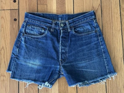 VINTAGE LATE 1960s LEVI'S 501 "BIG E" SELVEDGE CUTOFF SHORTS SINGLE STITCH SZ 30 - Image 1 of 4