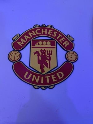 MCFC. Manchester United Fußball Schild individuell 3D gedruckt Wandrelief