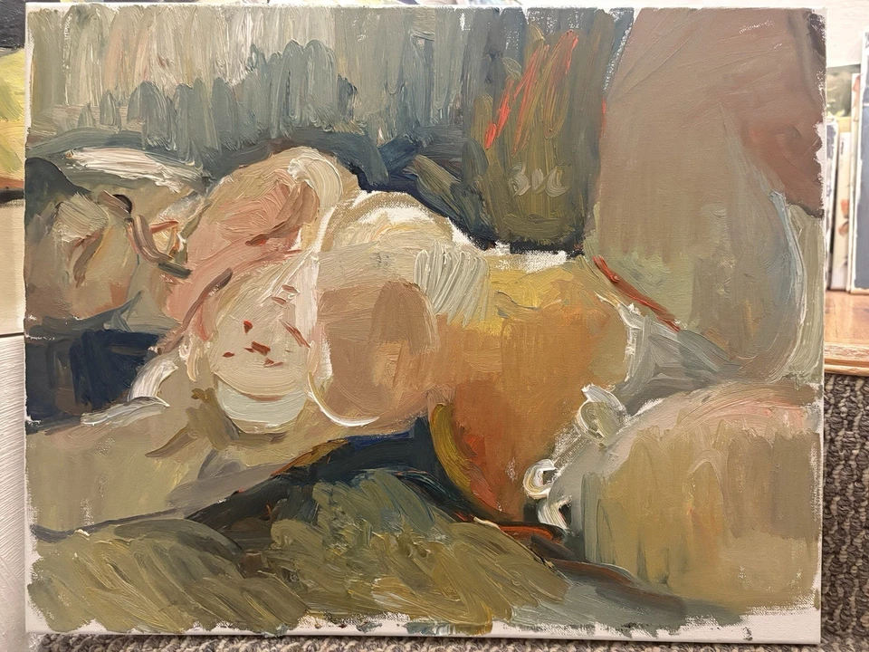 Figura Boudoir Retrato Realismo Disney Pintura al Óleo 16x20 Lienzo Original Firmado Foto 2 de 3