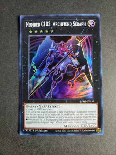 Number C102: Archfiend Seraph JUSH-EN056 Super Rare Yugioh Justice Hunters