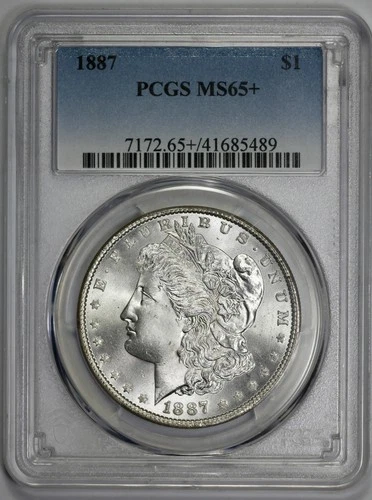 1887 Morgan Silver $1 Dollar PCGS MS 65+