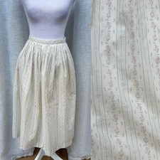 1990 Ralph Lauren off white floral midi romantic prairie style cotton skirt