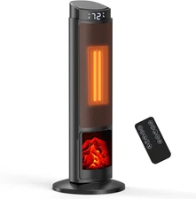 Sweetcrispy 23" Indoor Space Heater with Remote, Thermostat & 70° Oscillation