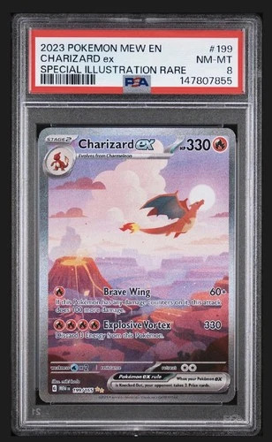 Pokémon Charizard ex 199/165 Violet 151 Special Illustration Rare PSA 8