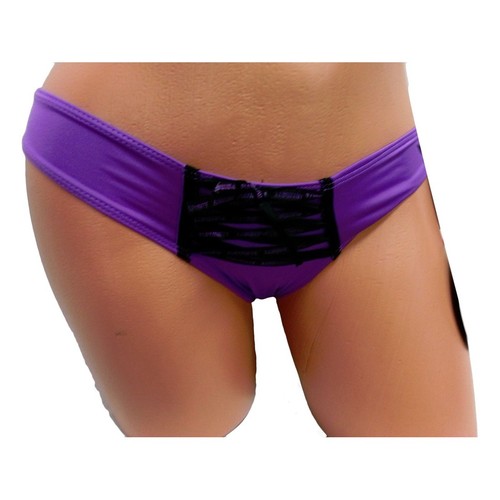 PLAYBOY Bunny Head Playmate Women's Thong Microfiber 240, Purple, M