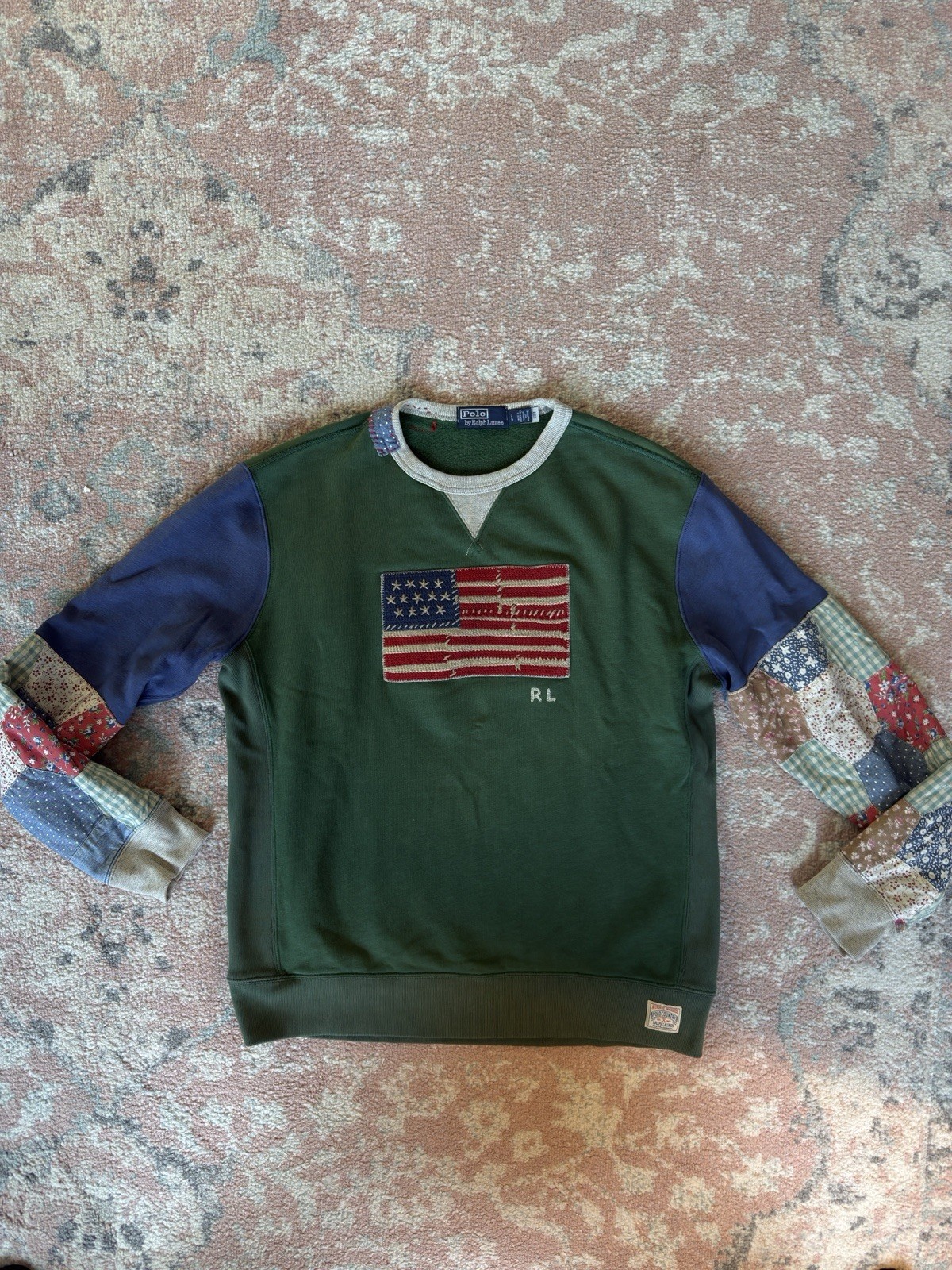 Polo Ralph Lauren Patchwork Paneled Crewneck Swea… - image 1