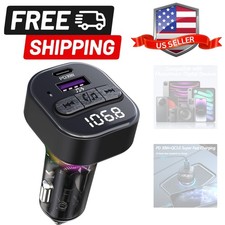 Bluetooth 5.3 FM Transmitter for Car, Bluetooth Car Adapter with Type-C PD30W...