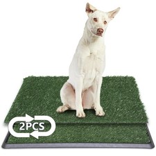 LITA Dog Grass Pad with Tray - Dog Litter Box with 2 Artificial Grass Pads - ...