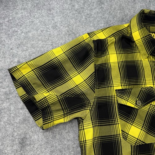 DIXXON Flannel Co Shirt Moon Eyes Herren Kurzarm Hemd mit Knopfleiste Gelb Med - Bild 5 von 14