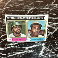 1974 Topps - League Leaders Reggie Jackson, Willie Stargell #203
