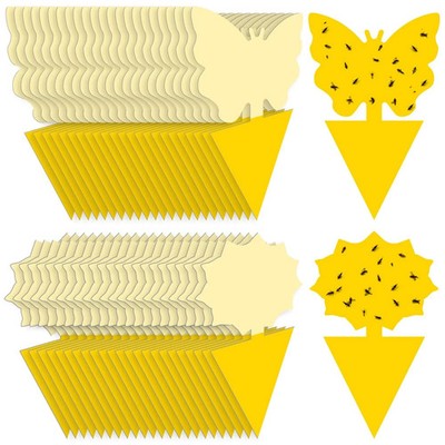 Fruit Fly Traps 48PCS Yellow Sticky Traps For Indoor Outdoor Plants Flying Bugs