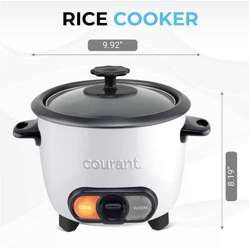 COURANT 8 Cups Cooked 3 Cups Uncooked Rice Cooker -White OB - Picture 8 of 8