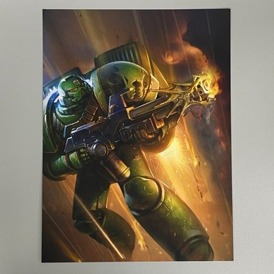 SALAMANDERS REBIRTH SPACE MARINES KUNST BILD POSTER WARHAMMER 40.000