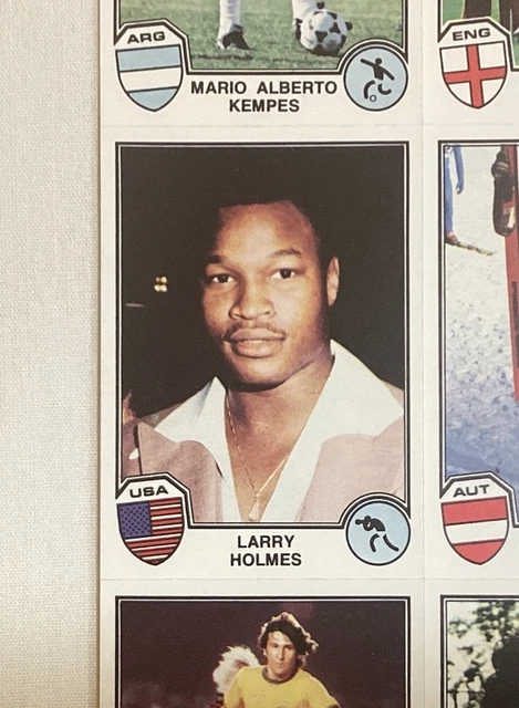 Larry Holmes Rookie Uncut Sheet 1981-1982 Panini Sport Superstars Rookie Card #66