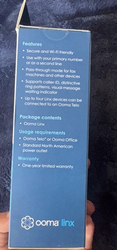 100-0302-502 Ooma LINX Złącze bezprzewodowe Pilot Jack telefoniczny - Zdjęcie 5 z 5