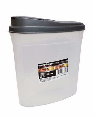  Cereal Keeper Dry Food OVAL Storage, Dispenser, container Gray Lock Lid NEW