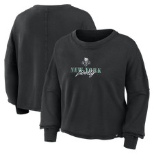 Women's Fanatics Black New York Liberty Oversized Boxy Long Sleeve Top