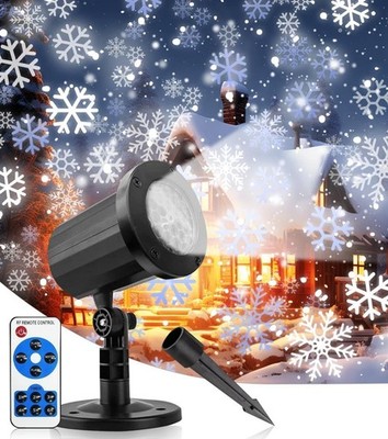 Schneeflocke Weihnachten Projektor Lichter Außen - Wasserdicht LED Schnee Dekoration