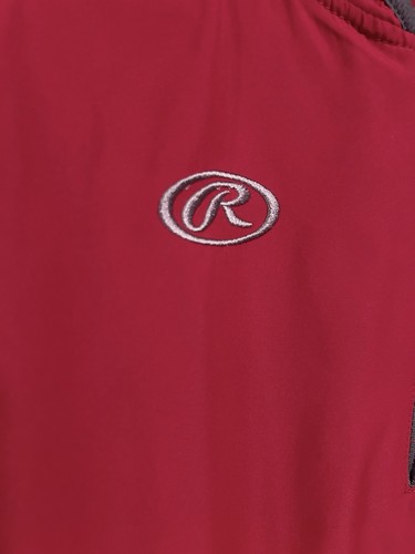Rawlings Baseball SS Pullover Windbreaker Quarter Zip Red Gray Adult 2XL - Picture 3 of 4
