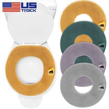 Bathroom Toilet Seat Cover Soft Thicker Warmer Stretchable Washable Cushion Mat