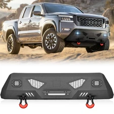 Front Bumper With 2 × LED Lights & Winch Plate For 2022-2025 Nissan Frontier