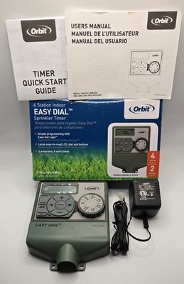 Orbit 4 Station Indoor Easy Dial Sprinkler Timer MODEL 57874 Tested LIGHTLY USED
