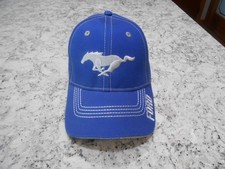 Ford Mustang Hat Cap Strap Back Open Roads Brand Blue Grey Horse Logo New