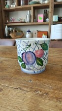Vintage Italian Hand Painted Ceramic Plant Pot, Painted fruit planter