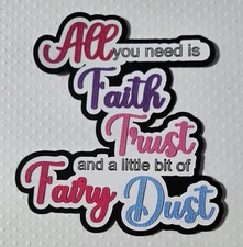 Fairy Dust Title. Scrapbook, Card Making Paper Piecing