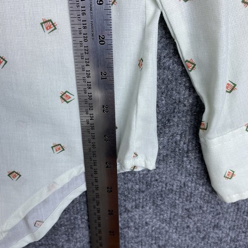 Vintage 70’s K-Mart Shirt Men's XL Light Green Geometric Dagger Collar Button - Picture 10 of 11