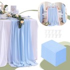 10 Pieces 10Ft Chiffon Table Runners Blue Sheer Rustic Wedding Table Runner E...