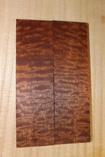 Quilted pomelle sapele knife scale, gun grip.  6 X 1.75 X 0.38"