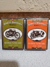 2 Vintage Harley Davidson Motorcycles Historical Playing Cards 1997 New Sealed