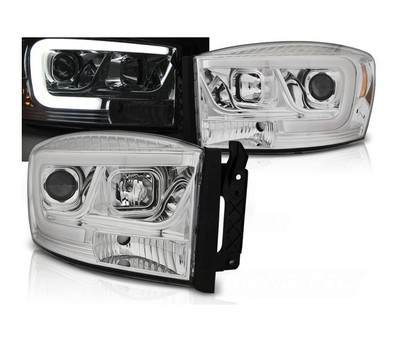 fari per dodge ram 2006 2007 2008 tubo luce cromo lhd - Imagen 1 de 3