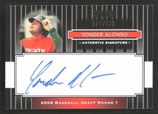 2008 Razor Signature Series Yonder Alonso Auto Black #/199 #107 Card