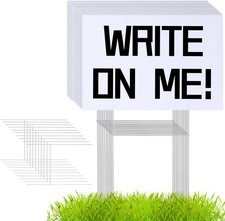 18"x24" Durable Blank Yard Business Sign Kit 0.14" Thickness with 21" H Stakes