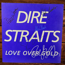 Dire Straits signed Promo Poster***Love Over Gold***5 members