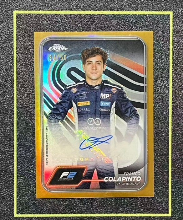 2024 Topps Chrome Formula 1 F1 Formula 2 Franco Colapinto True Gold Auto 34/50